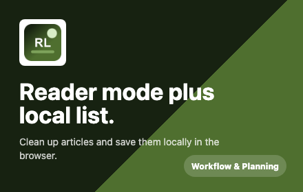 Reader Mode + Local Reading List preview